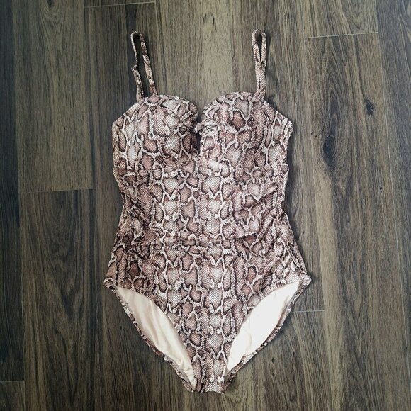 Kona Sol Other - 💙 Kona Sol One Piece Swimsuit Reptile Snake Print Stomach Flattering Size L